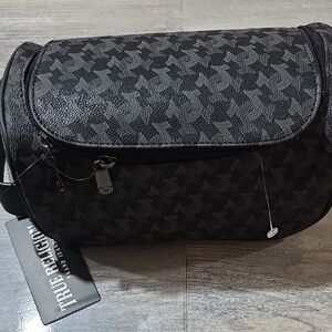 True Religion Black and Gray Toiletry Bag